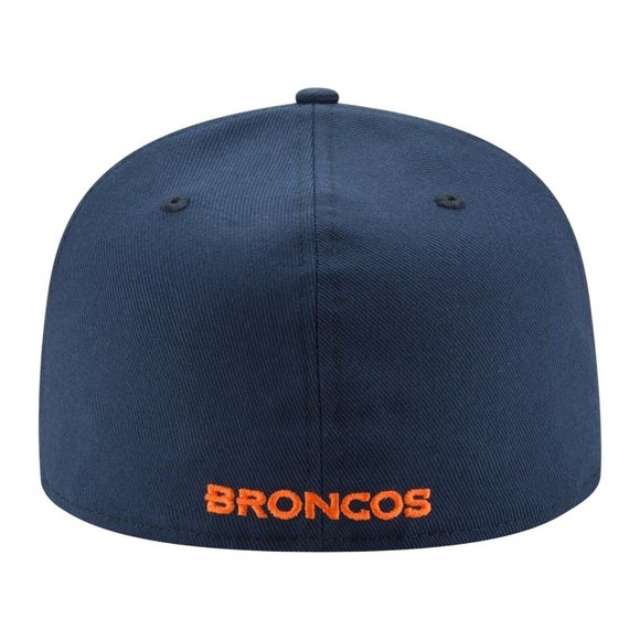 New Era Denver Broncos Blue NFL Logo 59FIFTY Fitted Hat Cap Size 6 7/8 - Picture 4 of 4